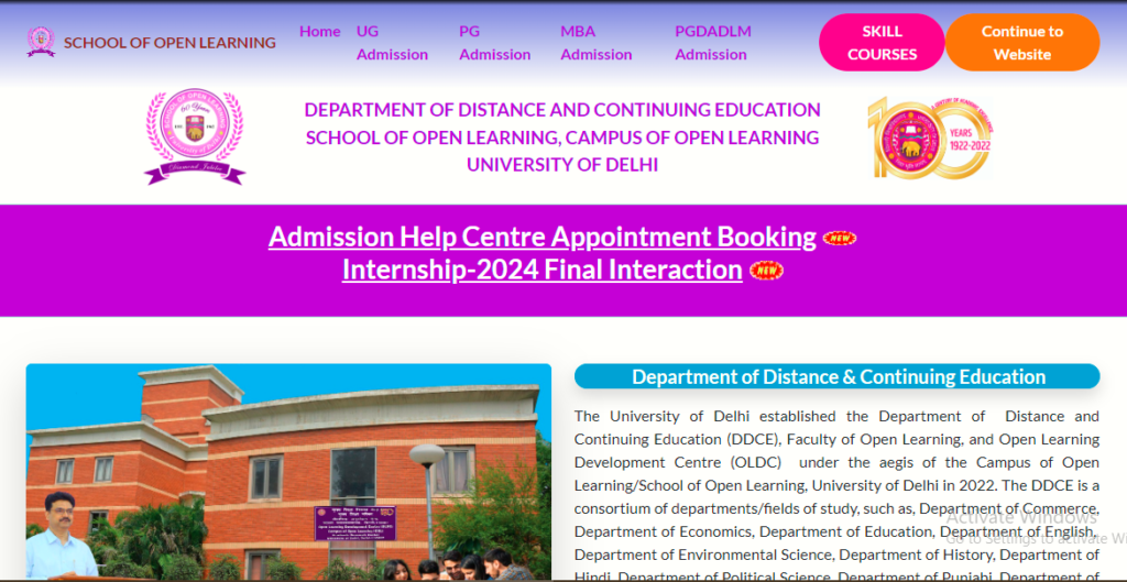 DU SOL Admission 2024-25