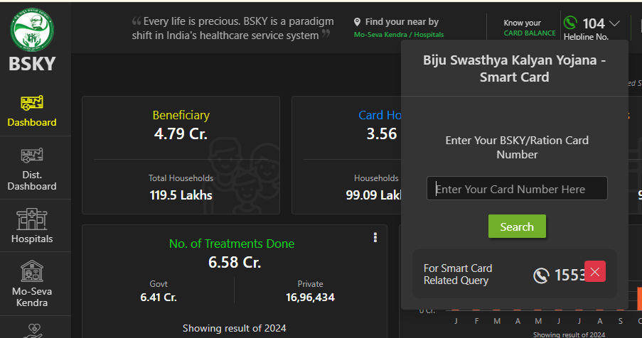 BSKY Card Name Check Online at bskydashboard.odisha.gov.in
