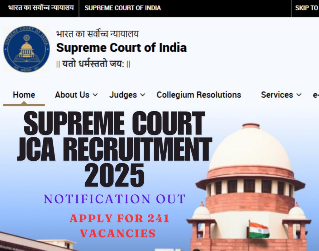 Supreme Court JCA Recruitment 2025