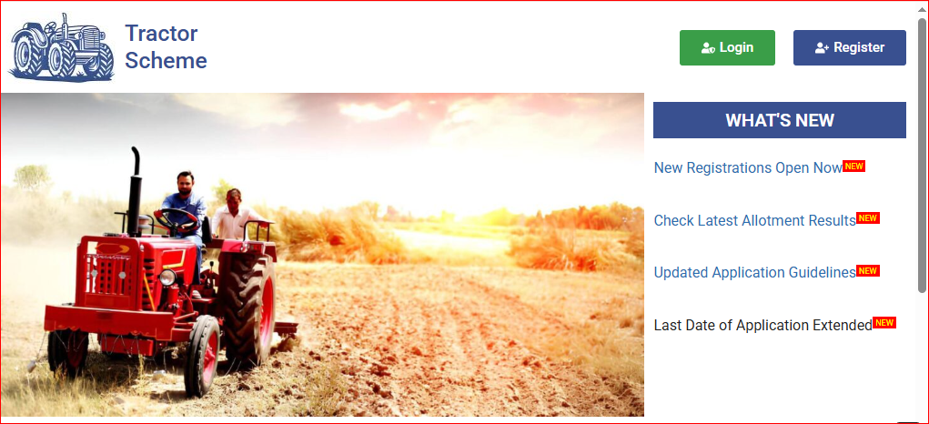 PM Kisan Tractor Yojana Online Registration 2025